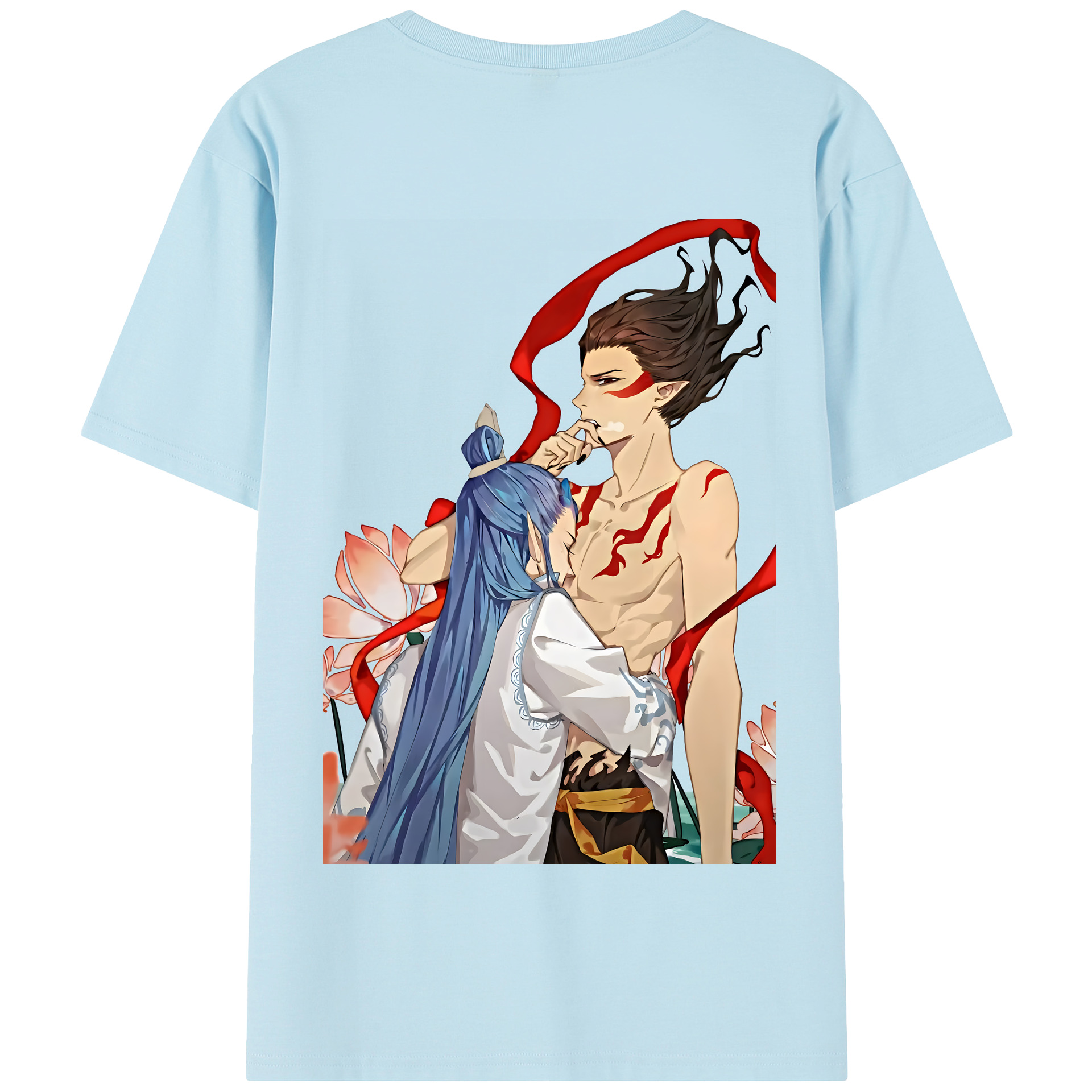 （画像用） Ne Zha 2 ナタ 魔童の大暴れ 綿100％半袖Tシャツ（背面プリント）